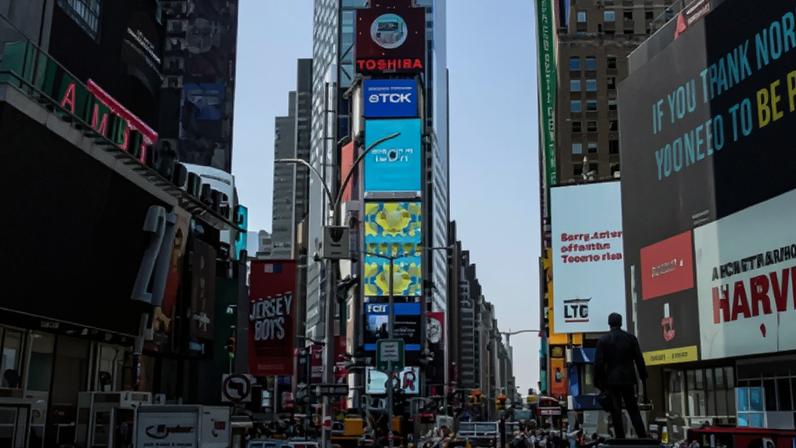 Times Square, coração iluminado de Nova York, atrai milhões de visitantes