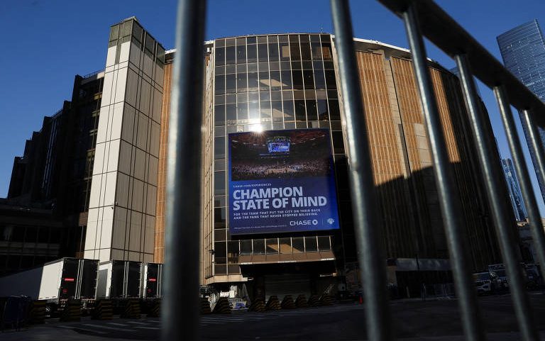 Vista do Madison Square Garden, onde deve ocorrer o casamento de Taylor Swift e Travis Kelce