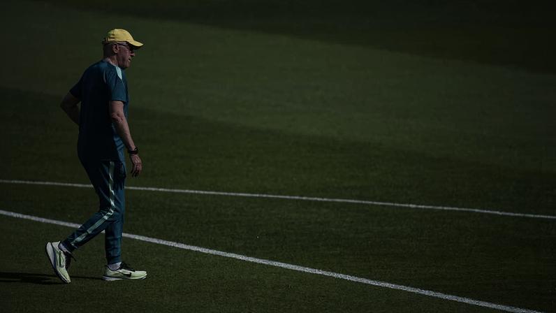 O técnico Carlo Ancelotti, em treino da seleção nos EUA