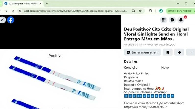 Durante as investigações, foram detectados pelo menos 15 perfis na internet usados pelo casal para a comercialização do medicamento abortivo - (crédito: Divulgação: PCDF)