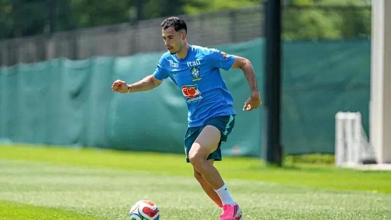 Gabriel Martinelli ensaia a 27ª exibição pela Seleção e a 11ª com Ancelotti - (crédito: Nelson Terme/CBF)