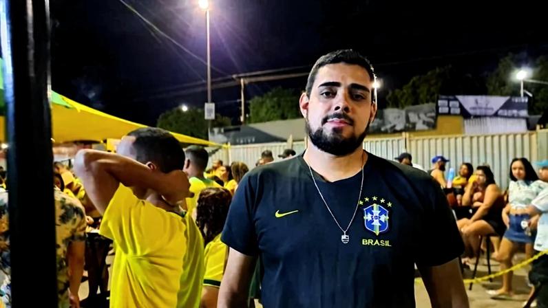 Anderson Oliveira acompanhou os jogos da Copa pela terceira vez na Arena Adega dos Amigos - (crédito: Laezia Bezerra/CB/D.A Press)