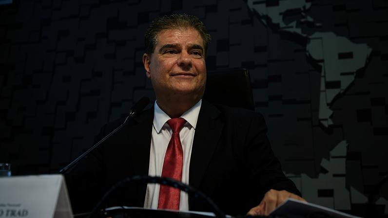 Mesa: presidente da CRE, senador Nelsinho Trad (PSD-MS).