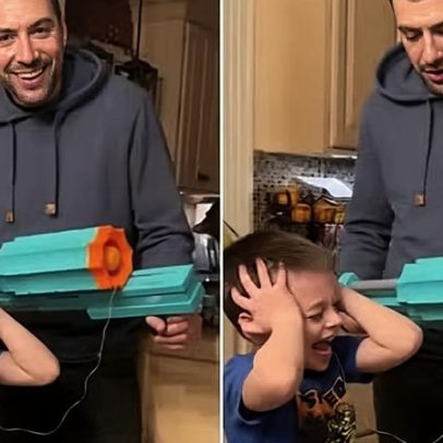 Pai usa arma de brinquedo para arrancar dente de leite do filho