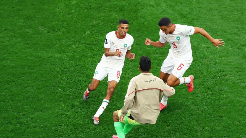 Azzedine Ounahi comemora o gol em Canadá x Marrocos — Foto: REUTERS/Issei Kato