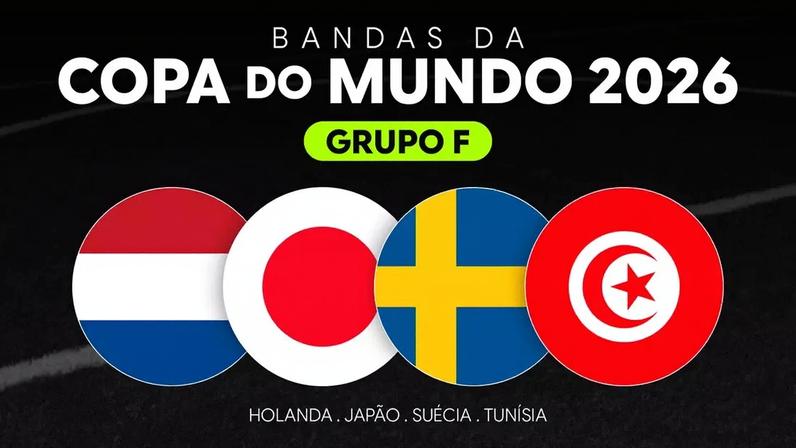 Bandas do Grupo F da Copa do Mundo 2026: Holanda, Japão, Suécia e Tunísia