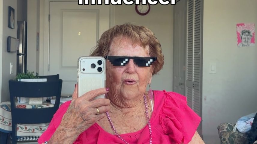 Grandma Droniak, de 96 anos, é conhecida pelo conteúdo bem-humorado nas redes sociais.