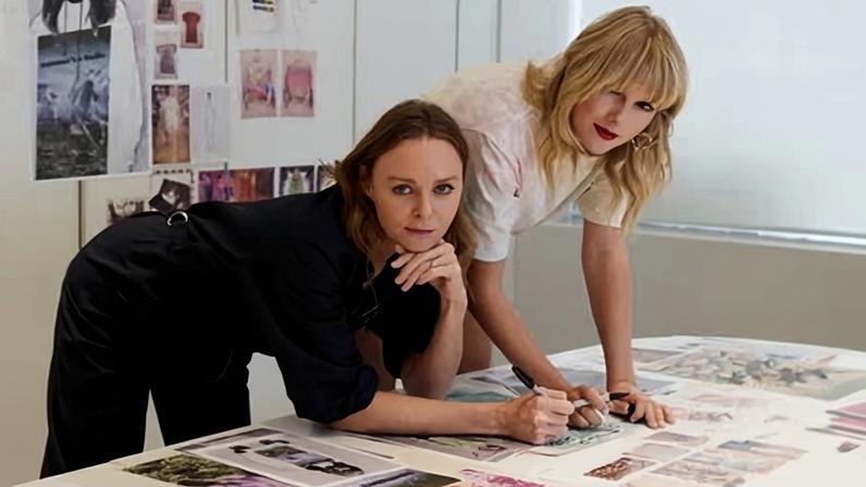 Come together … Stella McCartney and Swift during a design collaboration.