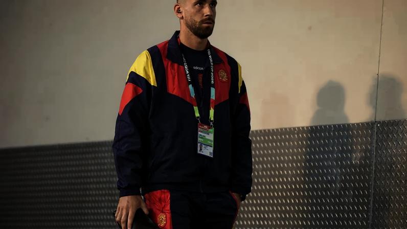 Unai Simón, goleiro da Espanha, durante partida contra o Uruguai, pela terceira rodada do grupo H da Copa do Mundo –