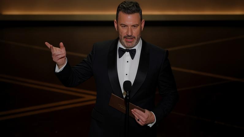The groups have complained about TV host Jimmy Kimmel, seen here at the Oscars in Los Angeles, California, on 15 March.
