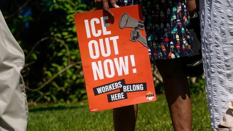 ‘It is a moment to affirm that America is founded on ideals, not xenophobia; that it celebrates the rule of law, not lawlessness; that it represents a national community, not divisiveness and hatred.’ Photograph: Elizabeth Frantz/Reuters