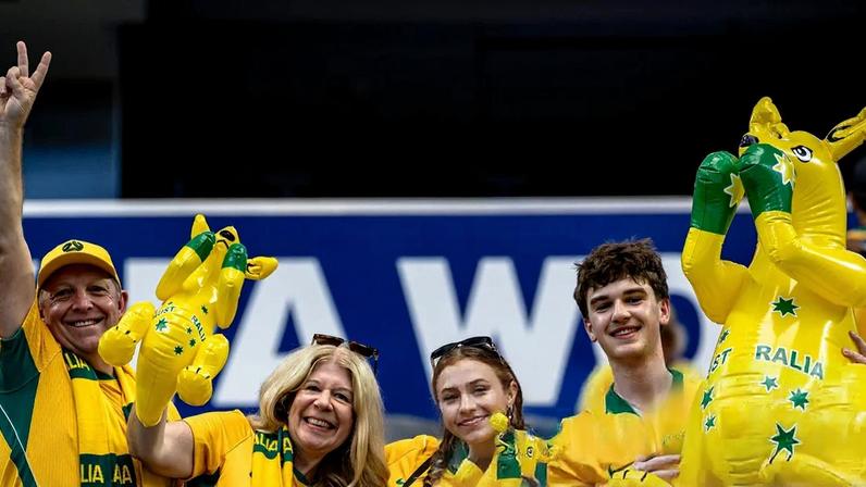 Australia fans in the Dallas stadium early before their World Cup last-32 meeting with Egypt.