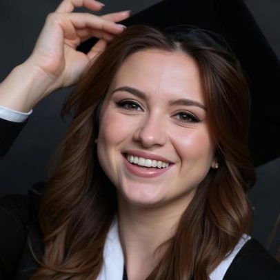 Gêmea de Gugu exibe diploma de faculdade nos EUA