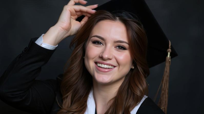 Filha de Gugu exibe seu diploma de faculdade nos EUA