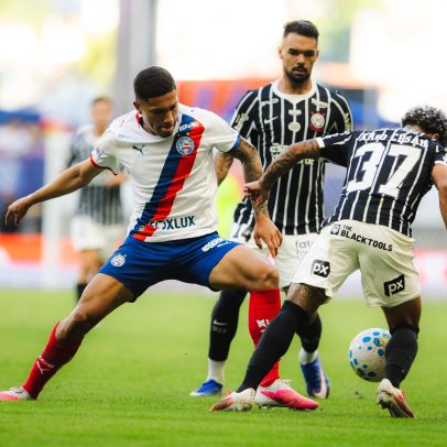 Bahia tem três gols anulados e empata com o Corinthians na Fonte Nova