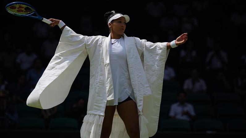 Naomi Osaka on Court 1 at Wimbledon on Friday before her match against Australia's Daria Kasatkina.