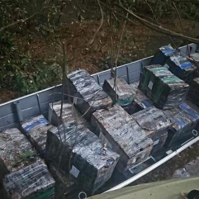 PF apreende barco com 772 kg de maconha na fronteira com o Paraguai