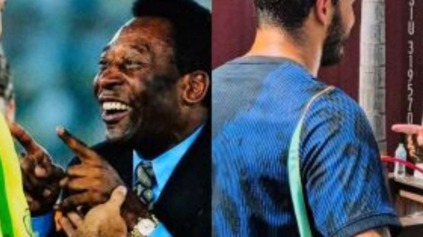 Foto de Ronaldo e Pelé foi feita na entrega das medalhas do Penta, em 2002.