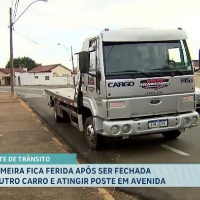 Enfermeira fica ferida após carro atingir poste em Franca
