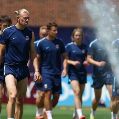 Noruega, seleção mais alta da Copa, treinou bolas aéreas para enfrentar o Brasil