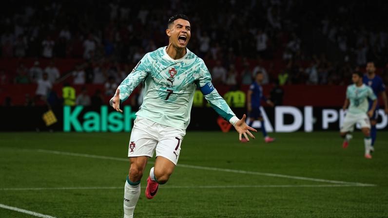 Cristiano Ronaldo comemora gol em Portugal x Croácia (Foto: Cole Burston / AFP)