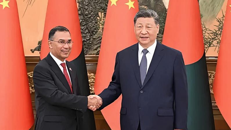 Bangladesh Prime Minister Tarique Rahman held talks with Chinese President Xi Jinping during his recent trip to Beijing
