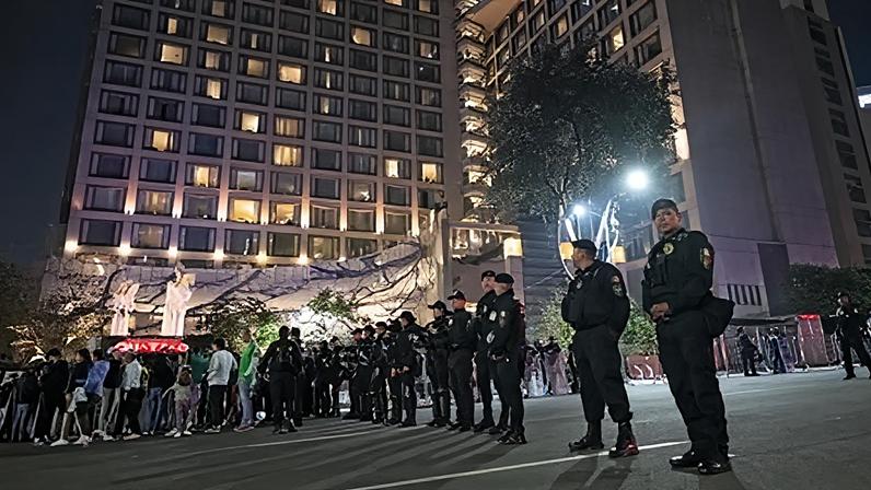 The England national team's hotel was protected by police on Saturday night as Mexican fans gathered hoping to disrupt players’ sleep