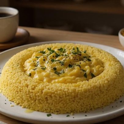 Cuscuz com ovos mexidos cremosos: receita fácil e nutritiva para o café da manhã