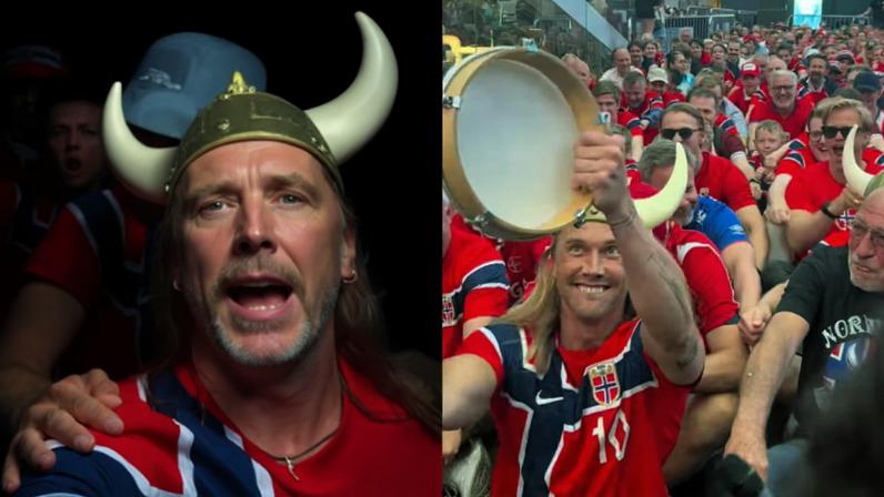 Ole Frøystad, torcedor da Noruega, cria a remada viking