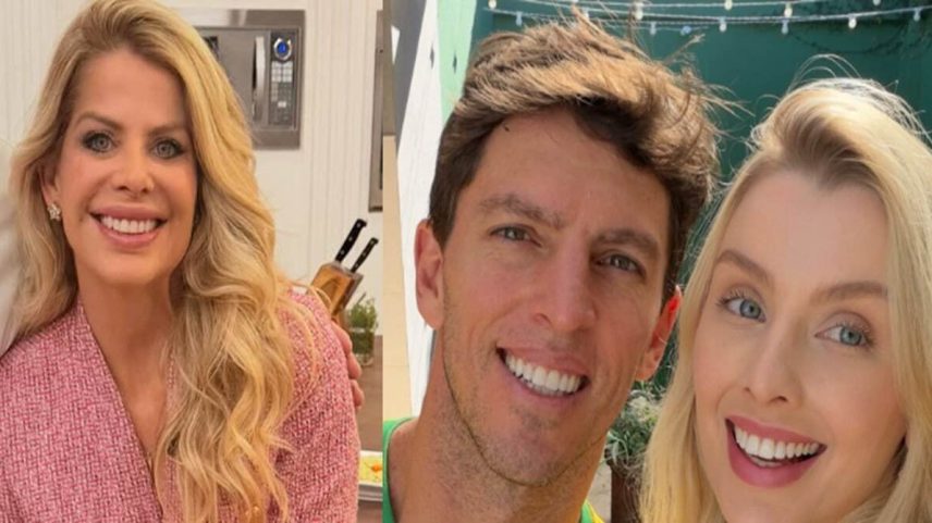Ex de Karina Bacchi posa com seu bebê na primeira copa dele