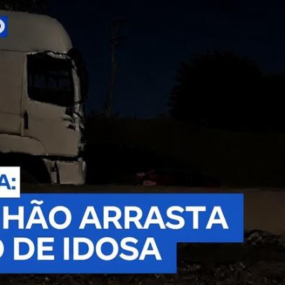 Caminhão arrasta carro de idosa na Via Dutra
