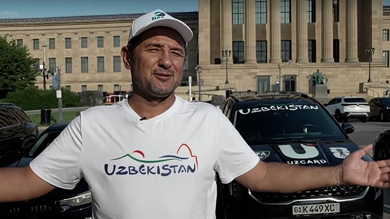 Abdurahman Fazilov, torcedor do Uzbequistão, dirigiu de carro até os Estados Unidos para acompanhar a Copa