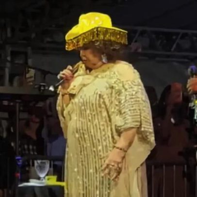 Alcione sofre queda em palco durante show no Maranhão