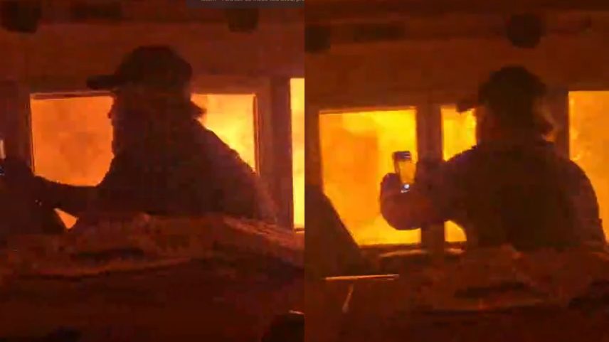 Vídeo mostra trem cercado por incêndio florestal em Ontário, no Canadá
