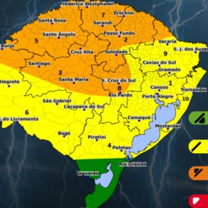 Temporais causam danos em 43 cidades do Rio Grande do Sul