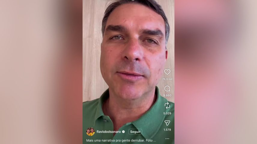 Flávio Bolsonaro diz não saber se foto com "Sicário" é verdadeira