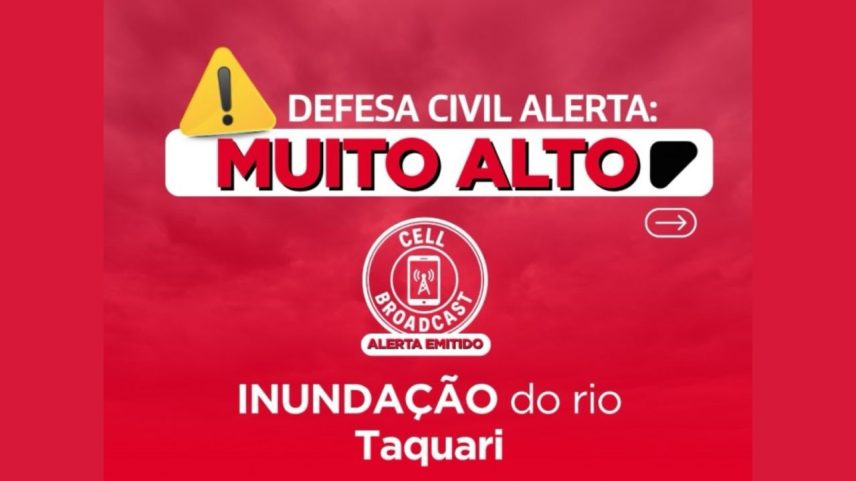 Defesa Civil emitiu alerta broadcast para Santa Tereza, Roca Sales, Lajeado e Muçum | Reprodução