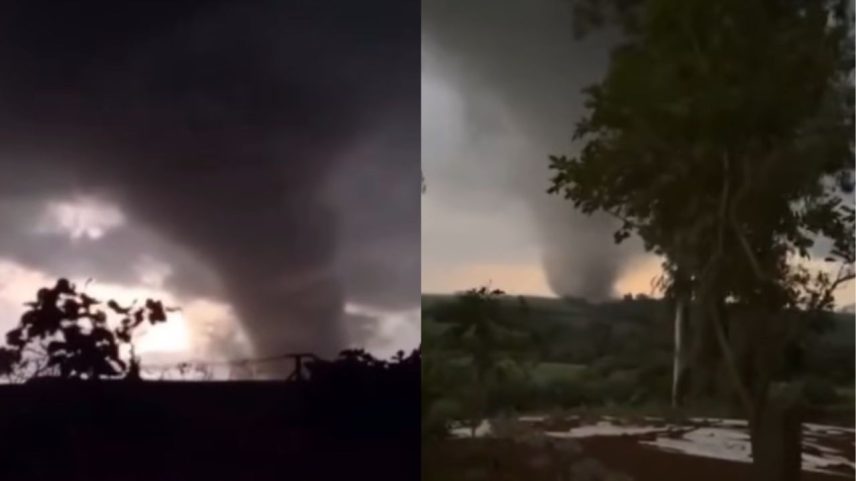 Imagem mostra tornado que atingiu Rio Grande do Sul se aproximando de morador que fazia registro com o celular