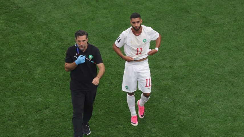Saibari saiu lesionado na vitória de Marrocos sobre o Canadá e virou dúvida para o restante da participação da equipe na Copa do Mundo.