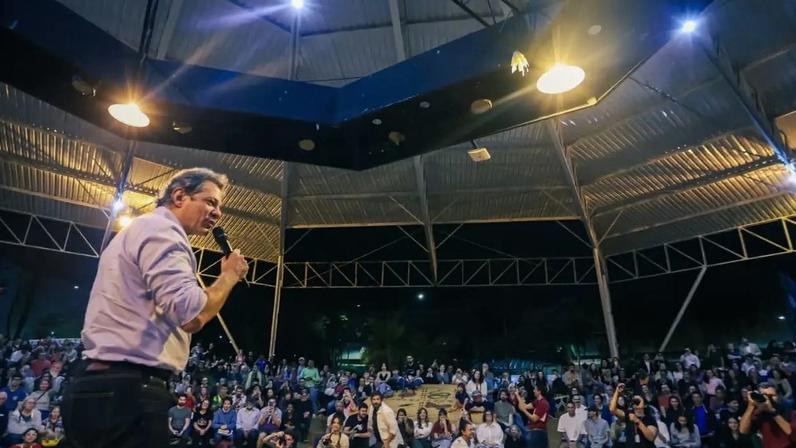 O ex-ministro Fernando Haddad, pré-candidato ao governo de São Paulo, durante aula magna na Unicamp