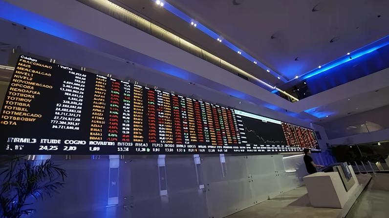 Painel que acompanha as ações do Ibovespa