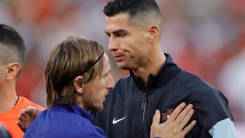 Cristiano Ronaldo e Luka Modrić se enfrentaram pela Liga das Nações (Eric Verhoeven/Soccrates/Getty Images)
