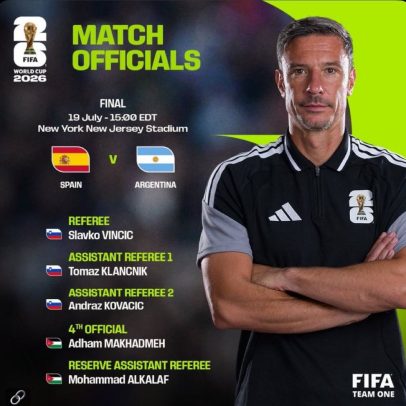 Árbitro da final apitou última derrota da Argentina em Copas e nunca viu Espanha perder