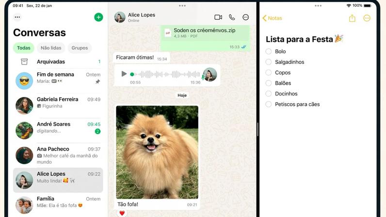 Nova tela no iPad permite escolher o tablet como aparelho principal (imagem: reprodução/WABetaInfo)