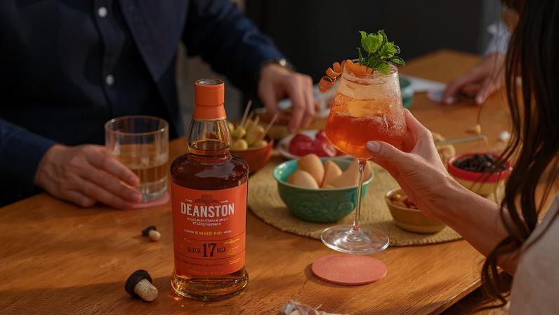 Whisky em barris de vinho laranja e passo a passo para coquetel Colomba