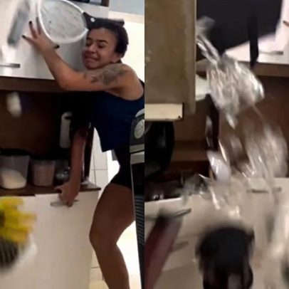 Faxina viraliza nas redes após terminar em desastre; veja vídeo