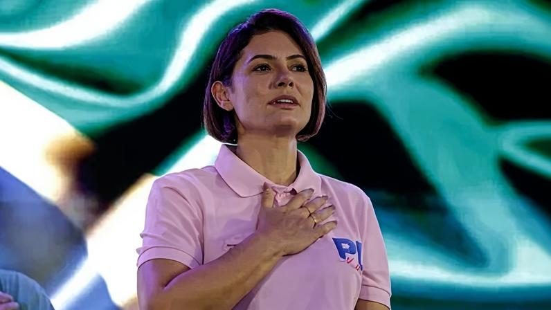 A ex-primeira-dama Michelle Bolsonaro (PL)