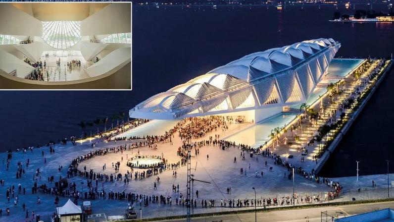 O Museu do Amanhã: por fora (à esq.), a fachada instagramável de Santiago Calatrava; por dentro, o acervo que questiona o presente do planeta
