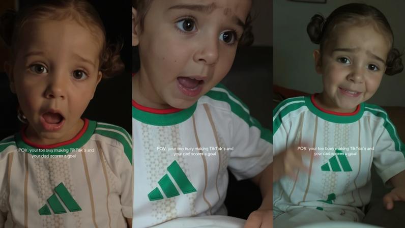 A pequena trocou dancinha no celular por comemoração emocionante em família na Copa