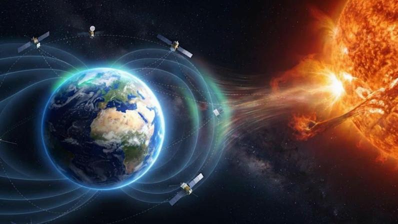 Tempestades solares podem interferir silenciosamente no GPS, em satélites e em sistemas de comunicação. (Imagem: Fala Ciência via Gemini)